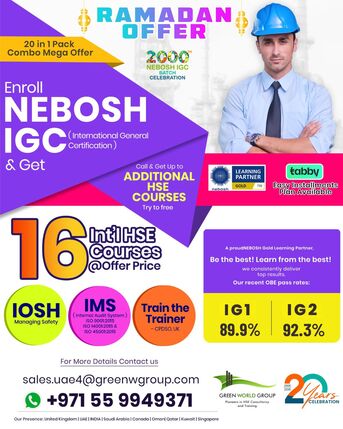 Ajman, Lessons Offered, NEBOSH IGC Course In Ajman | Ramadan Offers