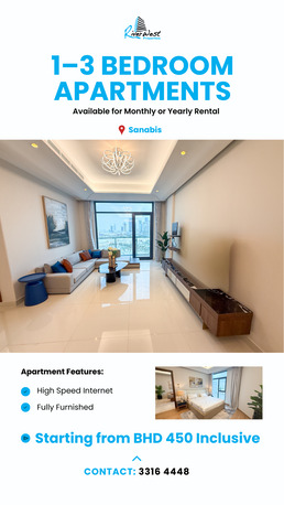 Sanabis, Apartments/Houses, BHD 450/month,  1 BR,  Brand New | Multiple Layouts | Monthly Or Yearly