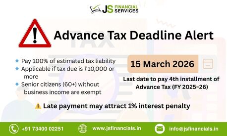 Jaipur, Financial, Advance Tax Deadline &ndash; 15 March 2026