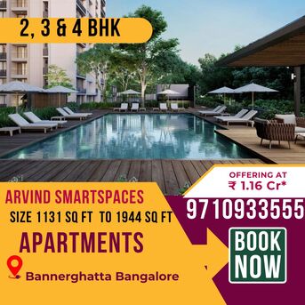 Bangalore, Real Estate For Sale, INR 11600000,  2 BR,  1100 Sq. Feet,  Arvind Skycrest Premium Residences