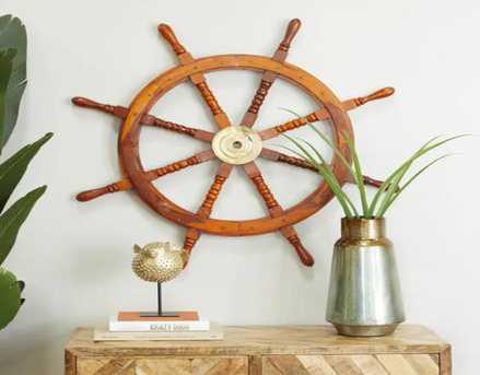New York, Furniture, USD 130,  Nautical Ship Wheel Decor For Coastal Wall Styling | GLOBEDECOR