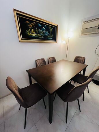 Dammam, Furniture, SAR 450,  Dinning Table With 6 Velvet Covered Chairs