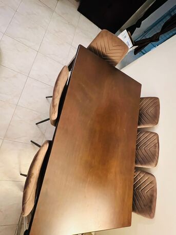 Dammam, Furniture, SAR 450,  Dinning Table With 6 Velvet Covered Chairs