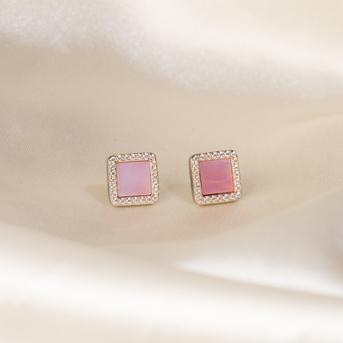 Mumbai, Jewelry, INR 1499,  Pink Gem Earrings