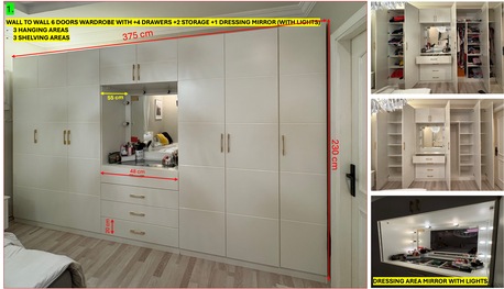 Jeddah, Furniture, SAR 850,  6 DOORS WARDROBE INCL. DRESSING + 2 SIDE TABLES + 6 CHEST DRAWERS