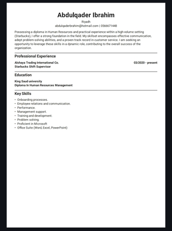 Riyadh, Job Seekers, Human Resources Diploma | 6+ Years Experience In Team Leadership And Customer Service