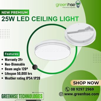 Perth, Electrical & Plumbing, AUD 48,  New 25W LED Ceiling Light In Perth By Greenhse Technologies