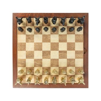 Noida, Wholesale Products, Luxury Wildlife Chess Set &ndash; Artistic Wooden Chess Board Game