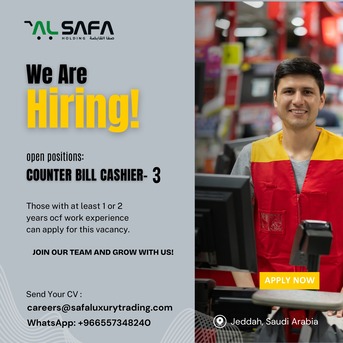 Jeddah, Jobs, CASHIER & DATA ENTRY