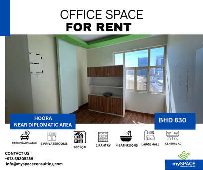 Hoora, Offices, BHD 830,  260 Sq. Meter,  Large Furnished Office For Rent In Hoora Near Diplomatic Area