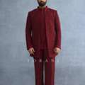Designer Men's Clothes For Celebrations &ndash; Surkh Aahaad Kurta Jacket Set For Men