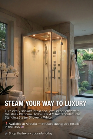Chicago, Health & Beauty Items, Platinum DZ961F8‑Left 59" Walk‑In Steam Shower &ndash; White  Turn Your Bathroom Into A Luxury S