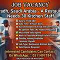30 Kitchen Worker Need For Riyadh Restaurant