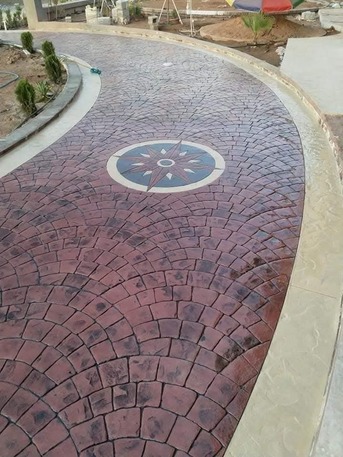 Riyadh, Construction, Stamped Concrete Fan Pouring, Budget, Inclination الخرسانة المطبوعة الملونة صبة مر