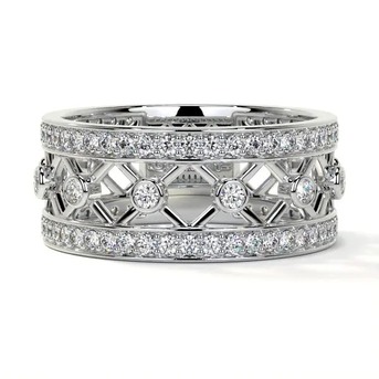 New York, Jewelry, USD 3458,  Diamond Eternity Band Shared Prong And Bezel Wedding Ring (0.96cttw)
