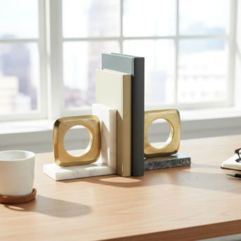 Noida, Wholesale Products, Cast Ola Bookend &ndash; Elegant Decorative Book Holder For Shelves