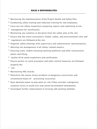 Riyadh, Job Seekers, HSE OFFICER