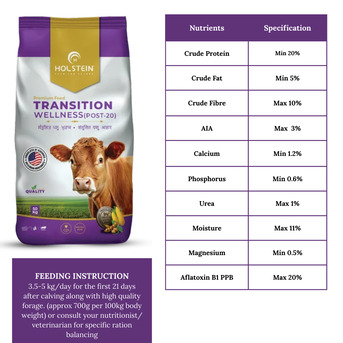 Punjab, Food, INR 2352,  Holstein Transition Wellness (Post 20) Cow Feed 50kg, Supplement For Cows