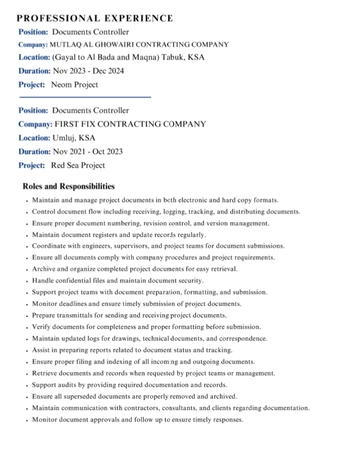 Riyadh, Job Seekers, Documents Controller
