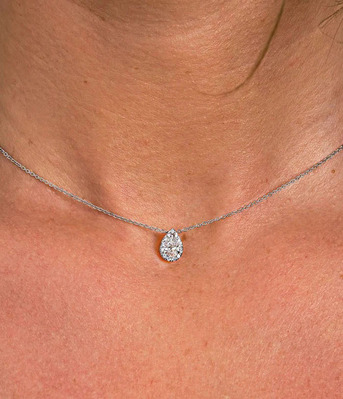 London, Jewelry, GBP 1000,  Top Quality Pear Diamond Choker Necklace | Lab-Grown Diamonds