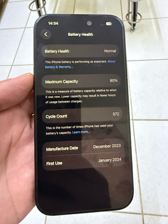 Jubail, Mobile Phones, SAR 1800,  IPhone 15 Black 128 GB 90% BH