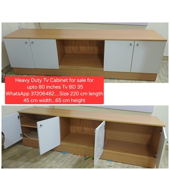 Manama, Furniture, BHD 35,  ✅️Heavy Duty Large Size Tv Table For Sale In Good Condition With Delivery