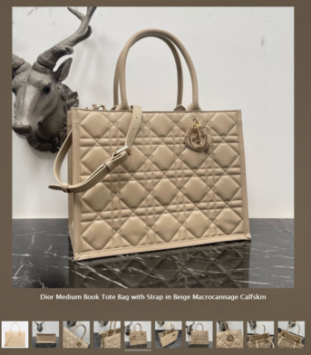 New York, Clothing & Accessories, Dior Medium Book Tote Bag With Strap In Beige Macrocannage Calfskin | SpottedBags