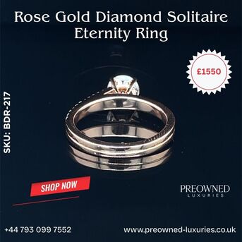 London, Jewelry, GBP 1550,  Buy Elegant Rose Gold Solitaire Diamond Ring UK
