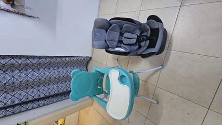 Al Malaz, Baby & Kid Stuff, SAR 160,  Baby Dining Seat With Safety Belt And Car Seat. Perfect Condition.