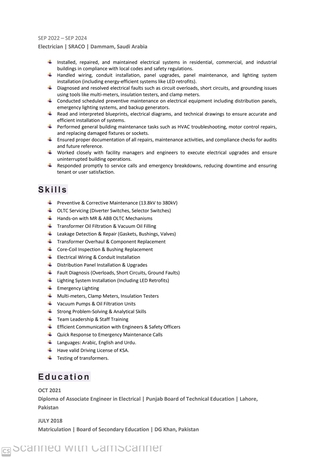 Dammam, Job Seekers, Transformer Maintainance And Testing Supervisor