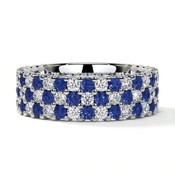 New York, Jewelry, USD 6334,  14k White Gold Round Shared Wedding Band For Women (2.54cttw)