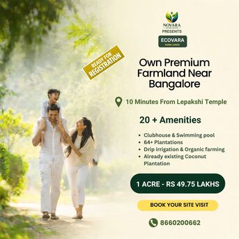 Bangalore, Agricultural Land, INR 49,  1 Acre,  Farmland Investment Near Bangalore - Novara Nature Estates