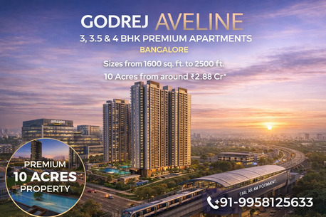 Bangalore, Real Estate For Sale, INR 27200000,  3 BR,  1600 Sq. Feet,  Godrej Aveline: Ultra-Luxury Homes In North Bangalore