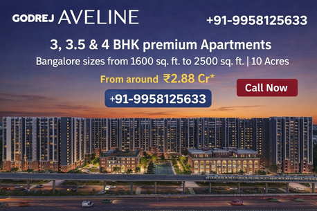 Bangalore, Real Estate For Sale, INR 27200000,  3 BR,  1600 Sq. Feet,  Godrej Aveline: Ultra-Luxury Homes In North Bangalore