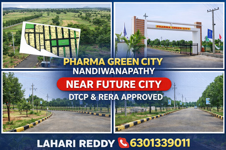 Hyderabad, Residential Plots, INR 12500,  183 Sq. Yard,  Pharma Green City DTCP Final Approved Open Plots For Sale In Future City