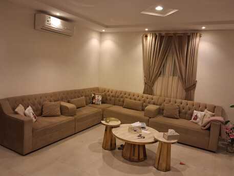 Riyadh, Household Items, SAR 800,  7 Meters Big L Shape Sofa For Sale In Excellent Condition With Double Curtains + Rod
