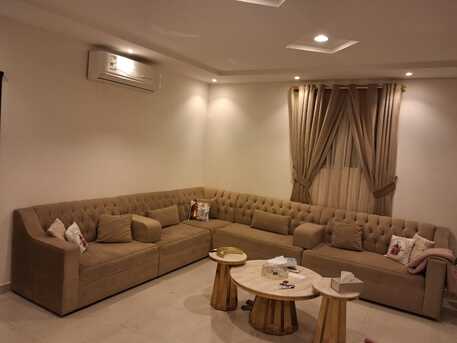 Riyadh, Furniture, SAR 800,  Big L Shape Sofa 7 Meters For Sale In Excellent Condition With Curtains + Rod