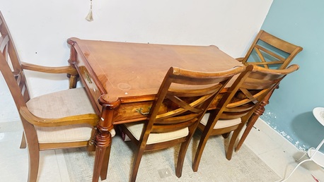Al Thuqbah, Furniture, SAR 450,  Solid Wood, Beautifully Crafted Dining Table With 4 Matching Chairs