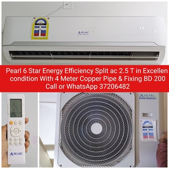 Manama, Air Conditioners, BHD 200,  ✅️ Pearl 6 Start 2.5 Ton Ac In Excellen Condition With 4 Meter Copper Pipe & Fixing