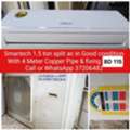 BHD 115,  ✅️ Smartech 1.5 Ton Split Ac In Good Condition With 4 Meter Copper Pipe & Fixing