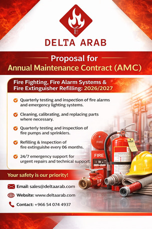 Dammam, Business, AMC - Annual Maintenance Contract For Fire Fighting, Fire Alarm & Fire Extinguisher Refill