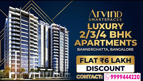 Bangalore, Real Estate For Sale, INR 11600000,  2 BR,  1100 Sq. Feet,  Arvind Skycrest Near Gottigere Lake &ndash; Location Benefits