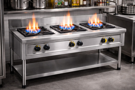 Faridabad, Heavy Equipment, Commercial Diesel Burner Range | Three Burner Heavy Duty Cooking Range &ndash; RM Kitchen Equipm