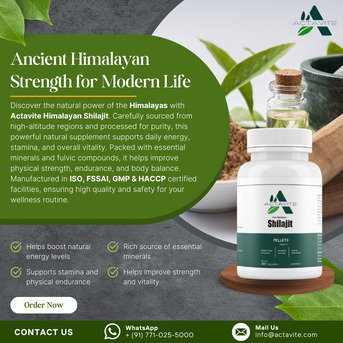 Mumbai, Health & Beauty Items, INR 399,  Actavite Himalayan Shilajit Natural Immunity Booster For Energy And Strength