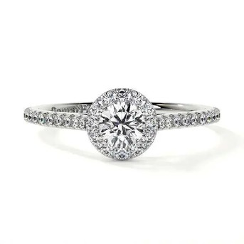 New York, Jewelry, USD 1322,  Halo  (0.33cttw) With Pave Set Round Diamond Ring For Women By GemsNY