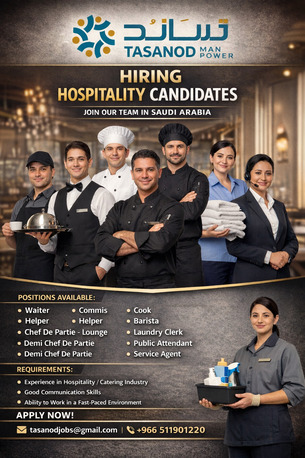 Riyadh, Jobs, We Are Looking For Hospitality Manpower For Our Project