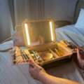 Makeup Box With Light &ndash; Cosmetic Storage Case With Mirror