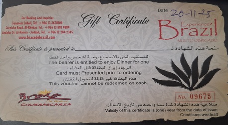Jubail, Food, SAR 150,  Brasa De Brasil Restaurant Buffet Voucher