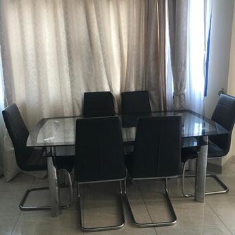 Adliya, Furniture, BHD 80,  Home Center 6 Seater Black Solid Glass Dining Table Excellent Condition