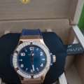 AED 12500,  Hublot Big Bang Rose Gold Diamonds Quartz Blue 38mm &ndash; Diamond Bezel Luxury WatchHublot Big